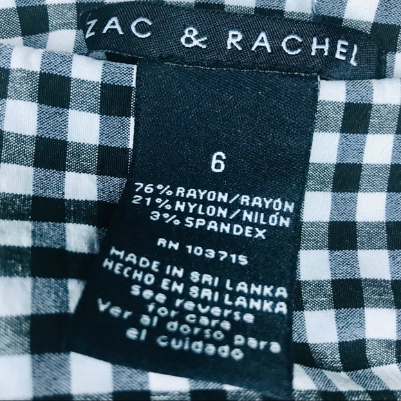 2/$20 Black and White Stretch Gingham Skirt - Picture 3 of 3